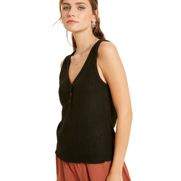 Wishlist womens black v-neck sweater tank top size medium - Picture 10 of 11